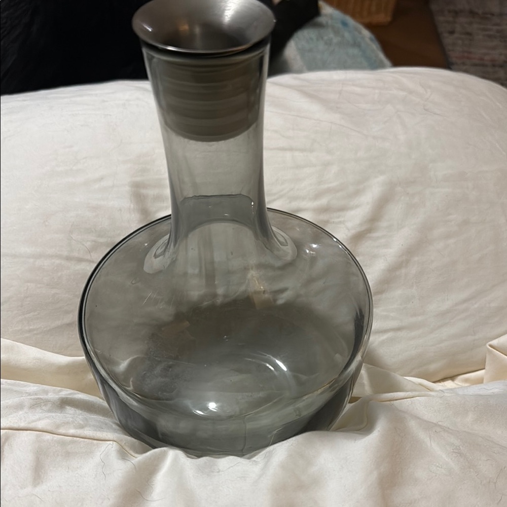 Elegant Gray Glass Vase